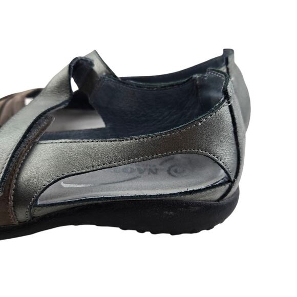 Naot Papaki Sandals Women 7 7.5 38 Gray Metallic Pewter Adjustable Strap Comfort - Picture 7 of 13